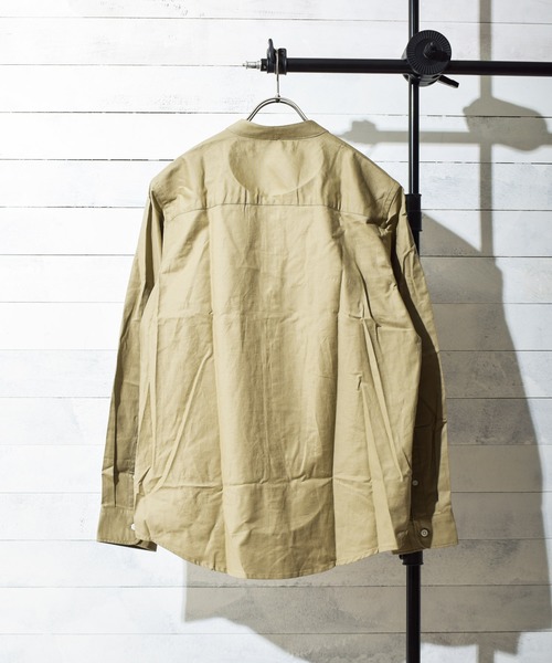 NO WAY（ノーウェイ）の「/select ITEM/オックスフォードストレッチバンドカラーシャツ（シャツ/ブラウス・メンズ・オフホワイト/ネイビー/ブラック/ベージュ/ワインレッド/オリーブドラブ/ブルー/グレー/サックスブルー・MEDIUM/LARGE/X-LARGE/SMALL）」の11枚目の写真