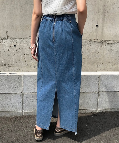 &g'aime（アンジェム）の「【&g'aime】デニムタイトスカート/ロングスカート（デニムスカート・レディース・ブルー/ブラック・FREE）」の7枚目の写真