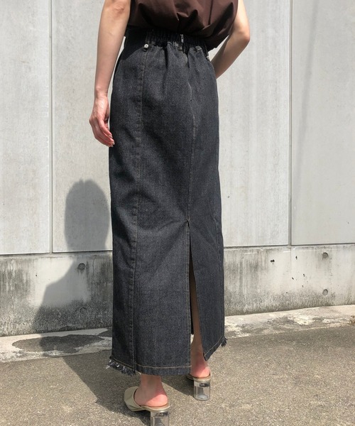 &g'aime（アンジェム）の「【&g'aime】デニムタイトスカート/ロングスカート（デニムスカート・レディース・ブルー/ブラック・FREE）」の12枚目の写真