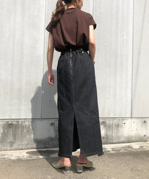 &g'aime（アンジェム）の「【&g'aime】デニムタイトスカート/ロングスカート（デニムスカート・レディース・ブルー/ブラック・FREE）」の9枚目の写真