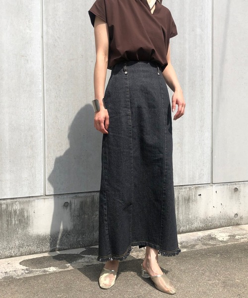 &g'aime（アンジェム）の「【&g'aime】デニムタイトスカート/ロングスカート（デニムスカート・レディース・ブルー/ブラック・FREE）」の8枚目の写真