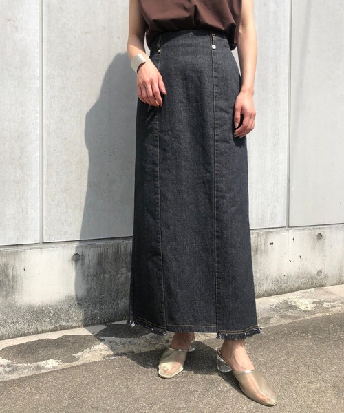 &g'aime（アンジェム）の「【&g'aime】デニムタイトスカート/ロングスカート（デニムスカート・レディース・ブルー/ブラック・FREE）」の10枚目の写真