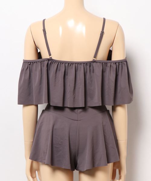 LEAD(リード)の「オフショル×レースアップビキニ3点セット(水着・レディース・ブラック/モカ/パープル系その他・M)」の21枚目の写真