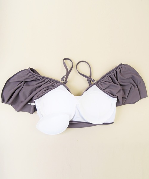 LEAD(リード)の「オフショル×レースアップビキニ3点セット(水着・レディース・ブラック/モカ/パープル系その他・M)」の17枚目の写真