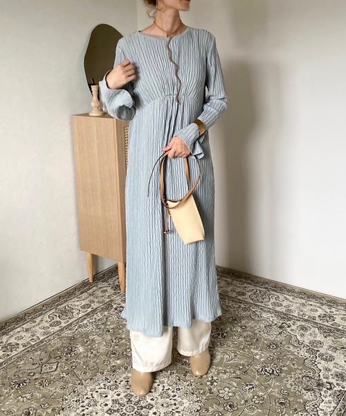 CFT.(シフト)の「CFT. Herringbone cuff slit OP(ワンピース・レディース・ラベンダー/ミント/ホワイト/モカ・FREE)」の11枚目の写真