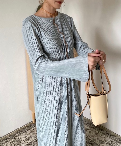 CFT.(シフト)の「CFT. Herringbone cuff slit OP(ワンピース・レディース・ラベンダー/ミント/ホワイト/モカ・FREE)」の18枚目の写真