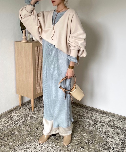 CFT.(シフト)の「CFT. Herringbone cuff slit OP(ワンピース・レディース・ラベンダー/ミント/ホワイト/モカ・FREE)」の21枚目の写真