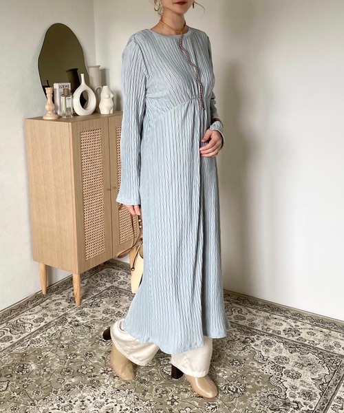 CFT.(シフト)の「CFT. Herringbone cuff slit OP(ワンピース・レディース・ラベンダー/ミント/ホワイト/モカ・FREE)」の12枚目の写真