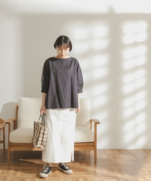 FORK&SPOON（フォークアンドスプーン）の「FORK&SPOON　ドビーブラウス（シャツ/ブラウス・レディース・チャコールグレー/ストライプ・ONE）」の6枚目の写真