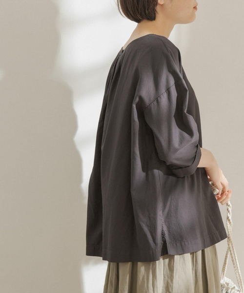 FORK&SPOON（フォークアンドスプーン）の「FORK&SPOON　ドビーブラウス（シャツ/ブラウス・レディース・チャコールグレー/ストライプ・ONE）」の10枚目の写真