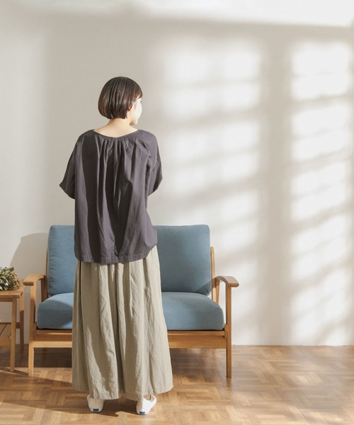 FORK&SPOON（フォークアンドスプーン）の「FORK&SPOON　ドビーブラウス（シャツ/ブラウス・レディース・チャコールグレー/ストライプ・ONE）」の12枚目の写真