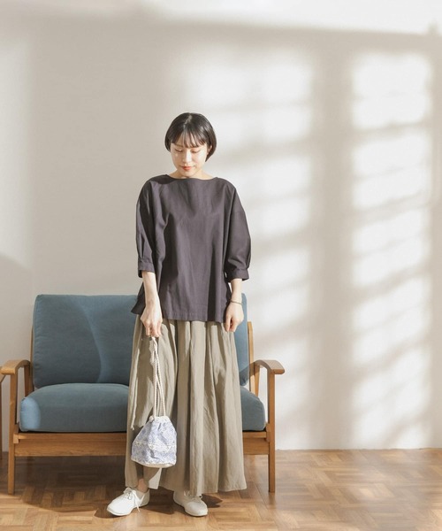 FORK&SPOON（フォークアンドスプーン）の「FORK&SPOON　ドビーブラウス（シャツ/ブラウス・レディース・チャコールグレー/ストライプ・ONE）」の13枚目の写真