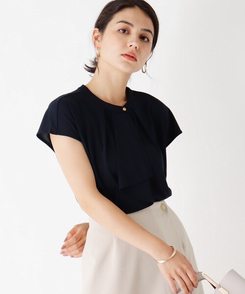 index(インデックス)の「エスパンディラッフルボウタイプルオーバー【WEB限定サイズ】(Tシャツ/カットソー)」|ネイビー