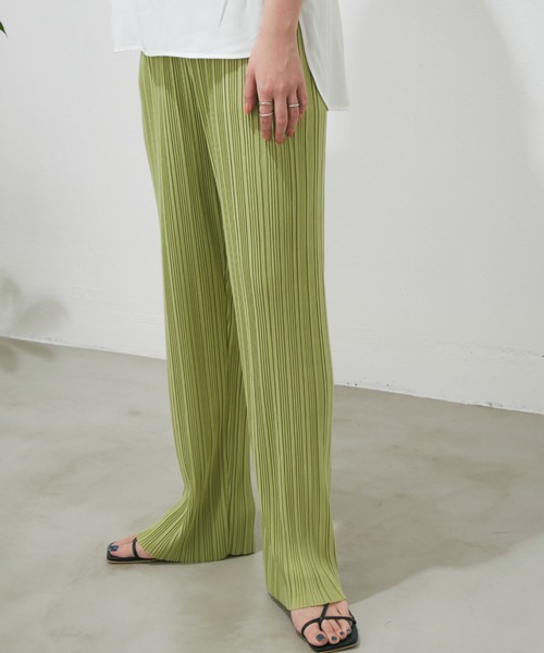 Aunt Marie's(アントマリーズ)の「ランダムプリーツカットパンツ / AUNT MARIE'S(その他パンツ・レディース・ブラウン/モカ/ブラック/グリーン/アイボリー/チャコールグレー/ライトグリーン/ブルー・FREE)」の21枚目の写真