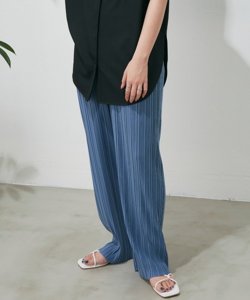 Aunt Marie's(アントマリーズ)の「ランダムプリーツカットパンツ / AUNT MARIE'S(その他パンツ・レディース・ブラウン/モカ/ブラック/グリーン/アイボリー/チャコールグレー/ライトグリーン/ブルー・FREE)」の19枚目の写真