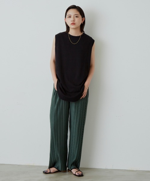 Aunt Marie's(アントマリーズ)の「ランダムプリーツカットパンツ / AUNT MARIE'S(その他パンツ・レディース・ブラウン/モカ/ブラック/グリーン/アイボリー/チャコールグレー/ライトグリーン/ブルー・FREE)」の13枚目の写真