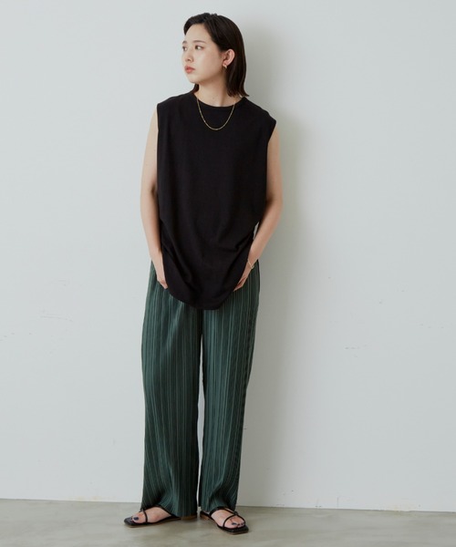 Aunt Marie's(アントマリーズ)の「ランダムプリーツカットパンツ / AUNT MARIE'S(その他パンツ・レディース・ブラウン/モカ/ブラック/グリーン/アイボリー/チャコールグレー/ライトグリーン/ブルー・FREE)」の14枚目の写真