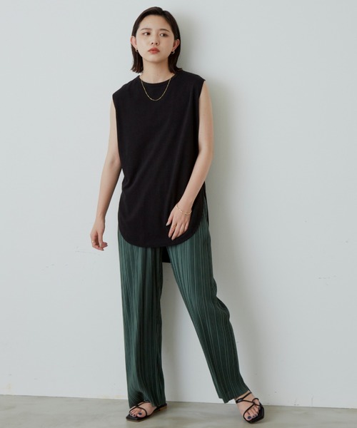 Aunt Marie's(アントマリーズ)の「ランダムプリーツカットパンツ / AUNT MARIE'S(その他パンツ・レディース・ブラウン/モカ/ブラック/グリーン/アイボリー/チャコールグレー/ライトグリーン/ブルー・FREE)」の15枚目の写真