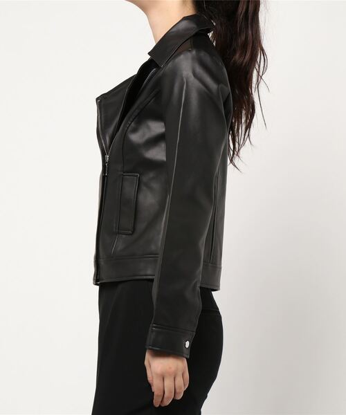 n'ee-ne(ネーネ)の「フェイクレザーライダース(ライダースジャケット・レディース・ブラック・M/L)」の12枚目の写真
