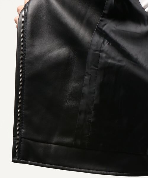 n'ee-ne(ネーネ)の「フェイクレザーライダース(ライダースジャケット・レディース・ブラック・M/L)」の5枚目の写真