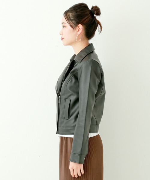 n'ee-ne(ネーネ)の「フェイクレザーライダース(ライダースジャケット・レディース・ブラック・M/L)」の9枚目の写真