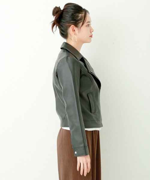 n'ee-ne(ネーネ)の「フェイクレザーライダース(ライダースジャケット・レディース・ブラック・M/L)」の11枚目の写真