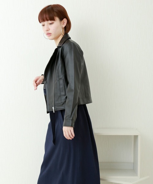 n'ee-ne(ネーネ)の「フェイクレザーライダース(ライダースジャケット・レディース・ブラック・M/L)」の17枚目の写真