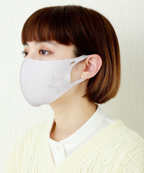 libelle more(リベル モア)の「星柄スタッズ洗えるファッションマスク 1枚入(マスク・レディース・ピンクベージュ/オフホワイト/ネイビー/ライトグレー・S/M)」の22枚目の写真