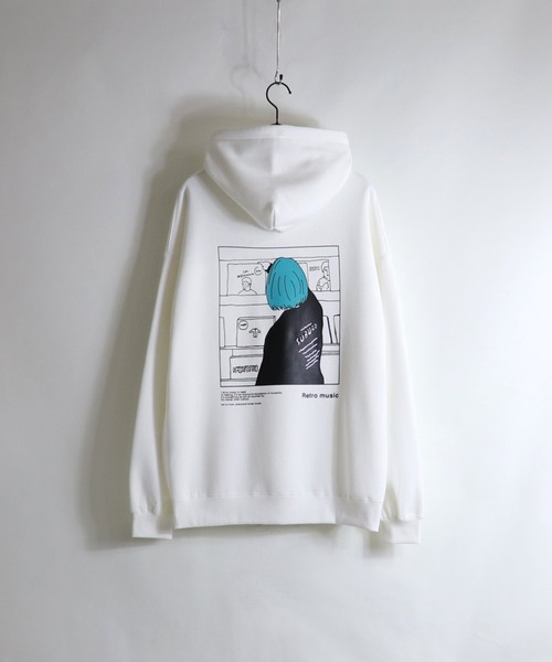 ILL'S(イルズ)の「ILL'S / イルズ ボーイ / ガール イラストビッグパーカー(パーカー・メンズ・ホワイト/ブラック/ベージュ/ブラウン/サックスブルー/ホワイト系その他・M/L)」の9枚目の写真