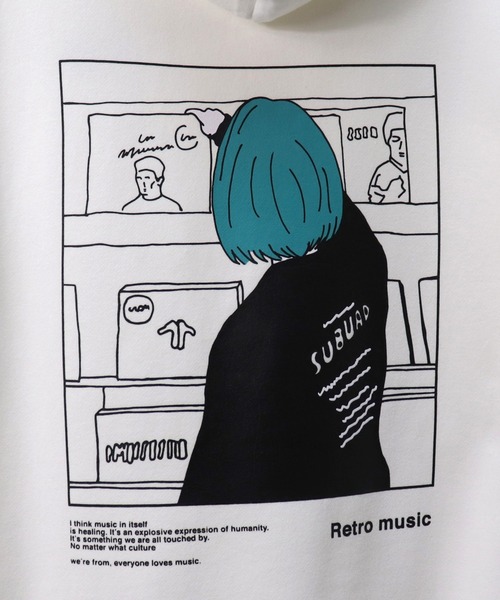 ILL'S(イルズ)の「ILL'S / イルズ ボーイ / ガール イラストビッグパーカー(パーカー・メンズ・ホワイト/ブラック/ベージュ/ブラウン/サックスブルー/ホワイト系その他・M/L)」の20枚目の写真