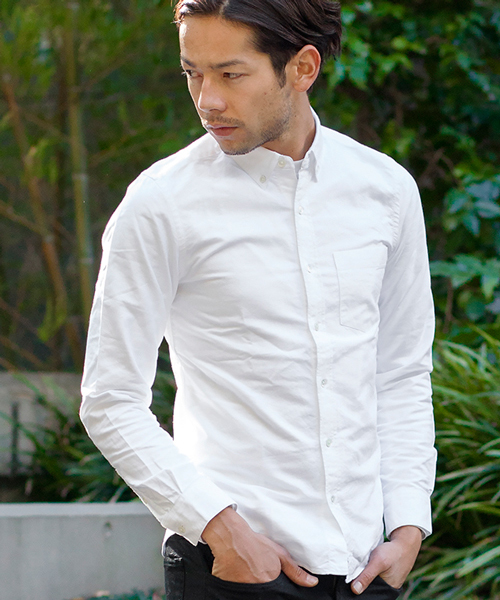 BEAUTY&YOUTH UNITED ARROWS(ビューティーアンドユースユナイテッドアローズ)の「【WEB限定】by ∴ タイニー オックスフォード ボタンダウンシャツ◆(シャツ/ブラウス・メンズ・ホワイト/ネイビー/コバルトブルー/パープル/ブラック・SMALL/MEDIUM/LARGE)」の2枚目の写真