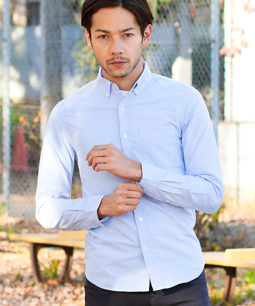 BEAUTY&YOUTH UNITED ARROWS(ビューティーアンドユースユナイテッドアローズ)の「【WEB限定】by ∴ タイニー オックスフォード ボタンダウンシャツ◆(シャツ/ブラウス・メンズ・ホワイト/ネイビー/コバルトブルー/パープル/ブラック・SMALL/MEDIUM/LARGE)」の4枚目の写真