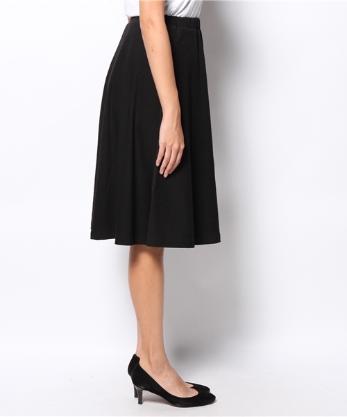 DISCOAT（ディスコート）の「【Discoat】ポンチヒザ下フレアスカート（スカート・レディース・チャコールグレー/ブラック/オフホワイト・ﾌﾘ-）」の5枚目の写真