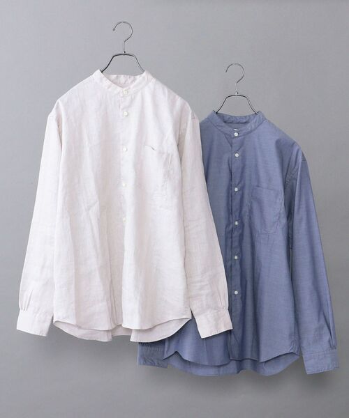 SHIPS any（シップス エニィ）の「【WEB限定】SHIPS any: 2枚パック バンドカラー シャツ◇（シャツ/ブラウス・メンズ・ライトブルー/ベージュ/カーキ/ライトグリーン/ホワイト系その他/ホワイト系その他2/ホワイト系その他3/ホワイト系その他4・SMALL/MEDIUM/LARGE/X-LARGE）」の5枚目の写真