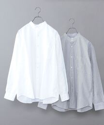 SHIPS any | 《WEB限定》SHIPS any: 2枚パック バンドカラー シャツ 2021 SPRING◆(シャツ/ブラウス)