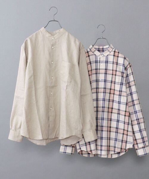 SHIPS any（シップス エニィ）の「【WEB限定】SHIPS any: 2枚パック バンドカラー シャツ◇（シャツ/ブラウス・メンズ・ライトブルー/ベージュ/カーキ/ライトグリーン/ホワイト系その他/ホワイト系その他2/ホワイト系その他3/ホワイト系その他4・SMALL/MEDIUM/LARGE/X-LARGE）」の6枚目の写真