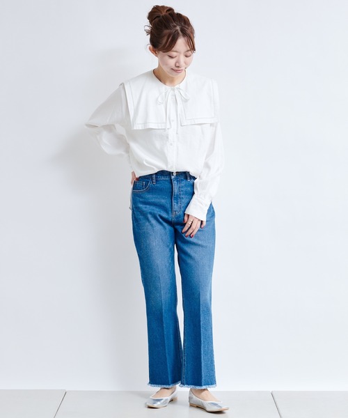 DouDou（ドゥドゥ）の「セーラー襟2WAYブラウス（シャツ/ブラウス・レディース・オフホワイト/ブラック・FREE）」の21枚目の写真