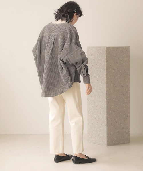 Bab(バブ)の「コーデュロイノ―カラージャケット(ノーカラーコート・レディース・チャコールグレー/ピンク/アイボリー/ベージュ・38)」の20枚目の写真