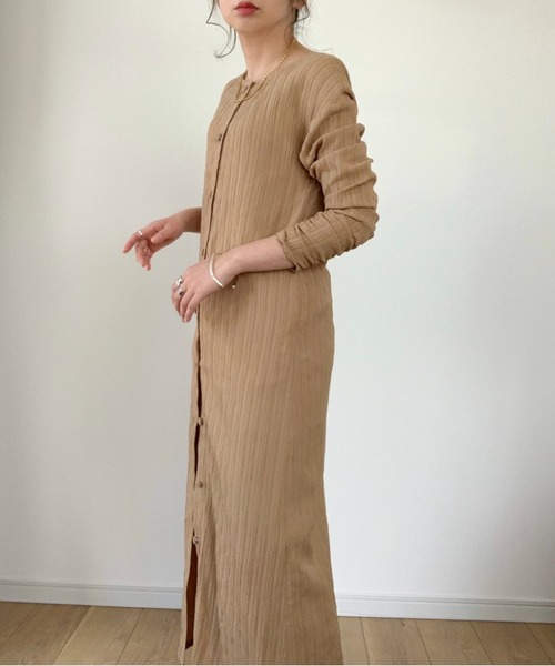 INTER FACTORY（インターファクトリー）の「WEARISTA maiko - ３wayポケット付Iラインワンピース　made in INTER FACTORY（シャツワンピース・レディース・ブラック/グレイッシュベージュ/キャメル・FREE）」の18枚目の写真