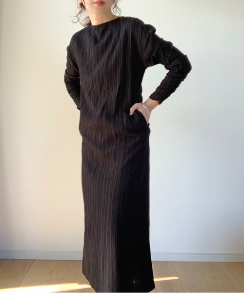 INTER FACTORY（インターファクトリー）の「WEARISTA maiko - ３wayポケット付Iラインワンピース　made in INTER FACTORY（シャツワンピース・レディース・ブラック/グレイッシュベージュ/キャメル・FREE）」の19枚目の写真