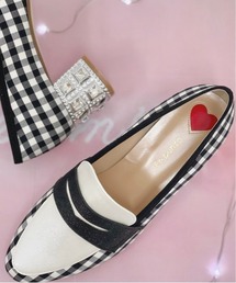 【ラスト１】ビジューミドルヒールローファー