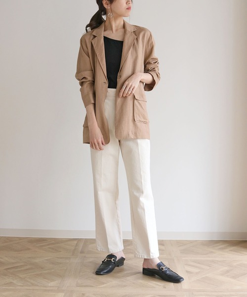 cheriella（シェリエラ）の「【cheriella】リネン混テーラードジャケット（テーラードジャケット・レディース・アイボリー/モカ・M）」の19枚目の写真