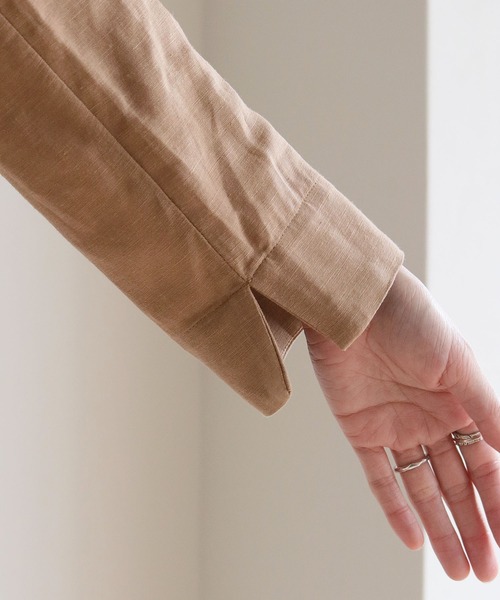 cheriella（シェリエラ）の「【cheriella】リネン混テーラードジャケット（テーラードジャケット・レディース・アイボリー/モカ・M）」の12枚目の写真