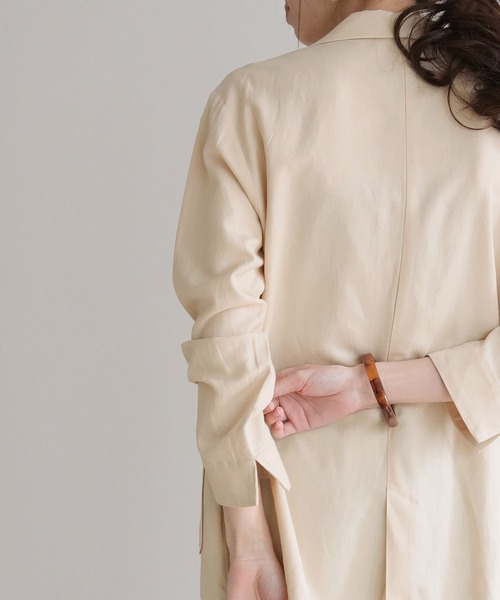 cheriella（シェリエラ）の「【cheriella】リネン混テーラードジャケット（テーラードジャケット・レディース・アイボリー/モカ・M）」の10枚目の写真
