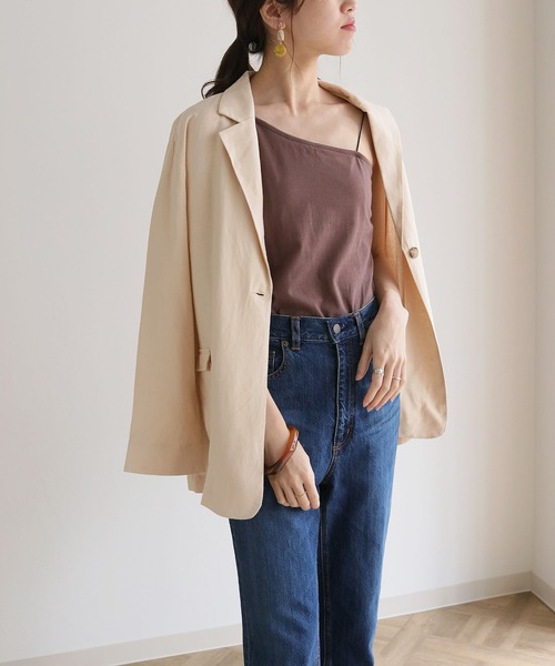 cheriella（シェリエラ）の「【cheriella】リネン混テーラードジャケット（テーラードジャケット・レディース・アイボリー/モカ・M）」の18枚目の写真