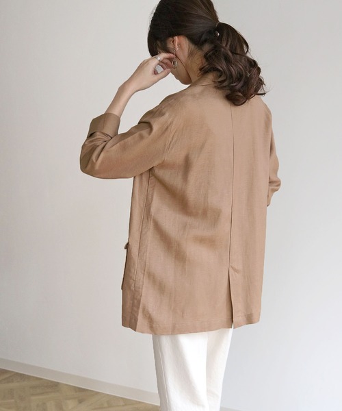 cheriella（シェリエラ）の「【cheriella】リネン混テーラードジャケット（テーラードジャケット・レディース・アイボリー/モカ・M）」の16枚目の写真