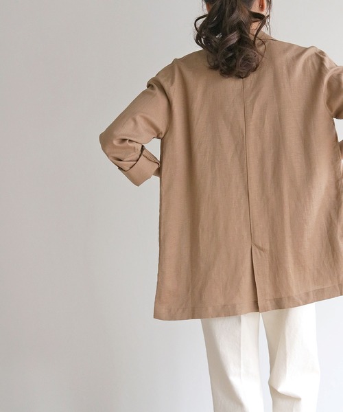 cheriella（シェリエラ）の「【cheriella】リネン混テーラードジャケット（テーラードジャケット・レディース・アイボリー/モカ・M）」の11枚目の写真