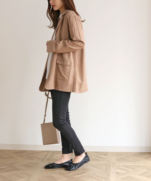 cheriella（シェリエラ）の「【cheriella】リネン混テーラードジャケット（テーラードジャケット・レディース・アイボリー/モカ・M）」の5枚目の写真