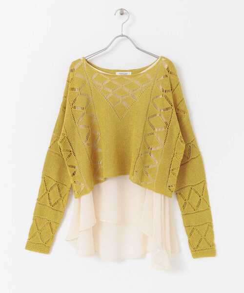 URBAN RESEARCH Sonny Label（アーバンリサーチサニーレーベル）の「インナーセット透かし柄ニット（ニット/セーター・レディース・グレー/オフホワイト/グリーン系その他・FREE）」の14枚目の写真