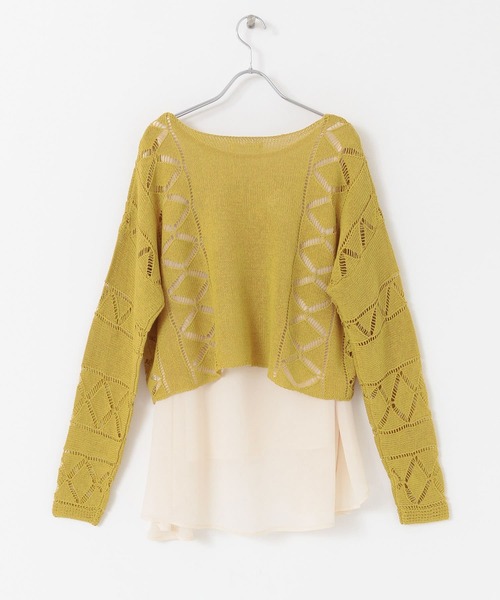 URBAN RESEARCH Sonny Label（アーバンリサーチサニーレーベル）の「インナーセット透かし柄ニット（ニット/セーター・レディース・グレー/オフホワイト/グリーン系その他・FREE）」の17枚目の写真